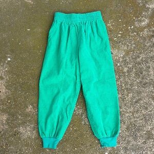 Vintage 80s 90s Kids Green Jogger Pants Corduroy’s